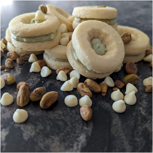 White Chocolate Pistachio Cookie Sandwich (One Dozen)